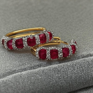 Elegant Xuping Ruby Hoop Earrings
